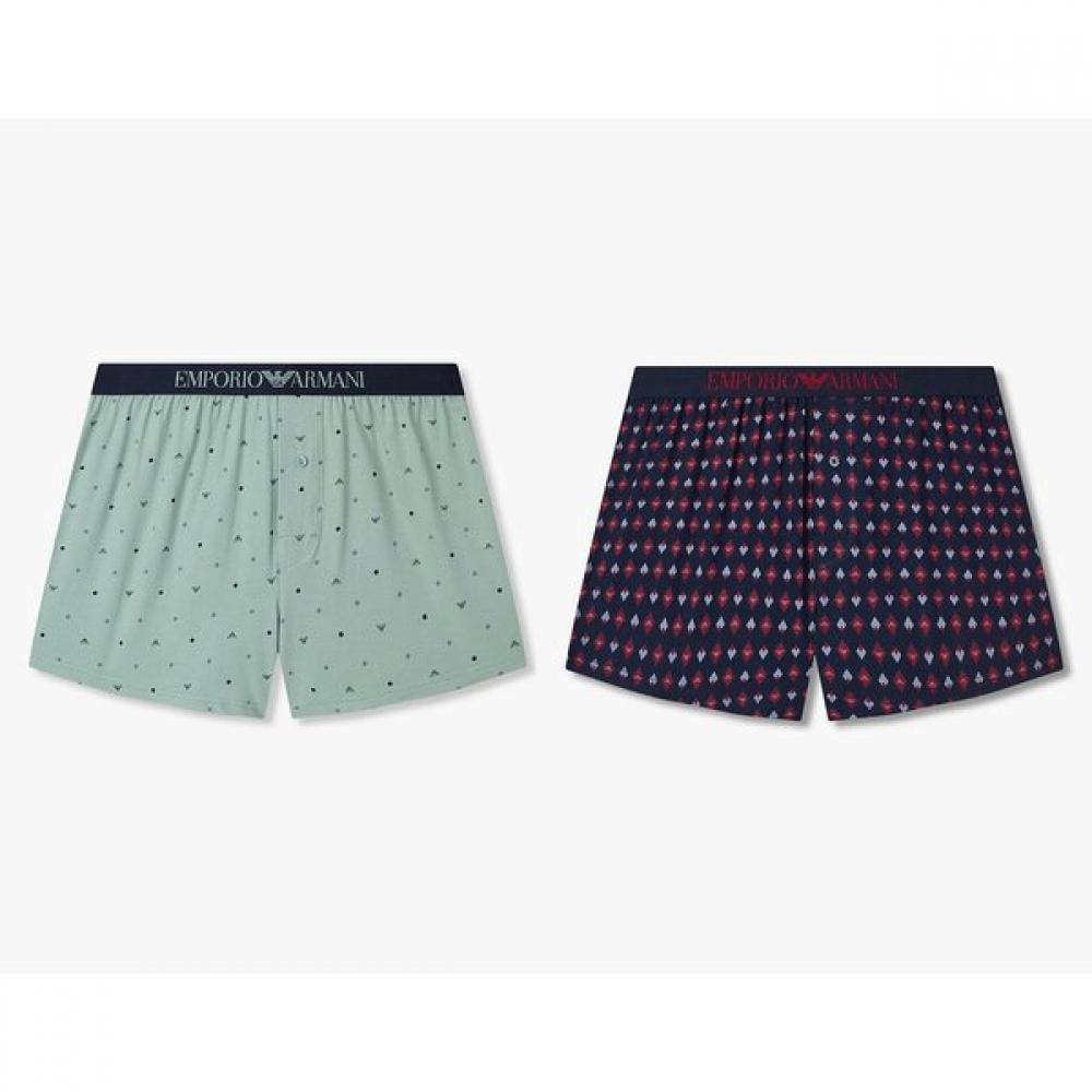 Emporio Armani Мужской набор хлопковых боксеров с логотипом 2 шт. 0815312093 0815312094 XL(110)