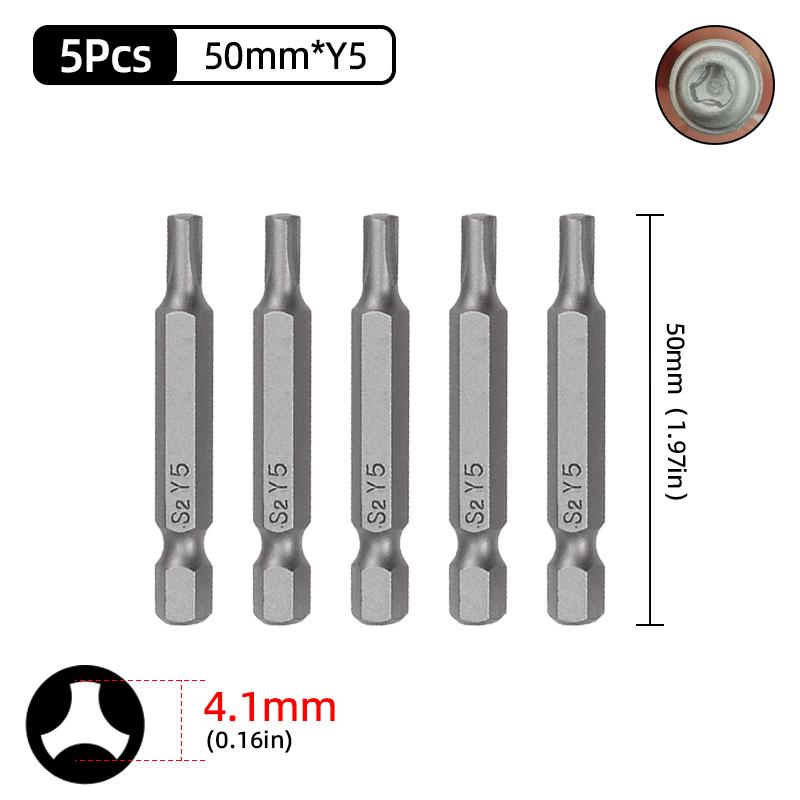 Magnetischer Y-förmiger Schraubendreher-Bit-Satz für Fahrradreparaturwerkzeuge, 1/4 Zoll Sechskantschaft, Y4, Y5, Y6, Y8, 50 mm Schraubendreher-Bit, Handwerkzeug