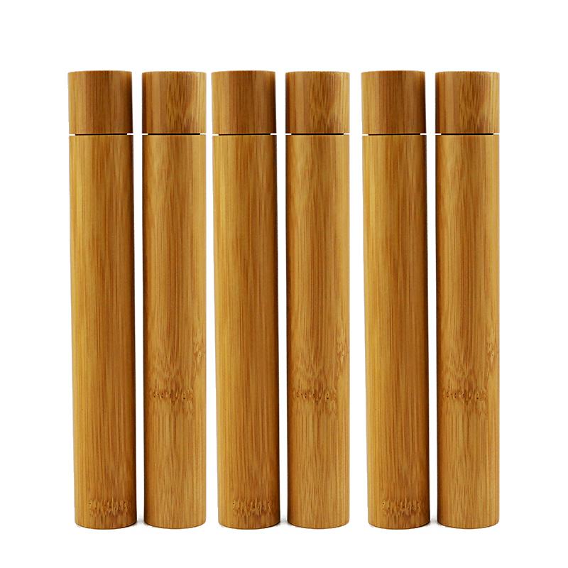 Environmental Bamboo Tube Toothbrush Holder for bamboo toothbrush travel kit