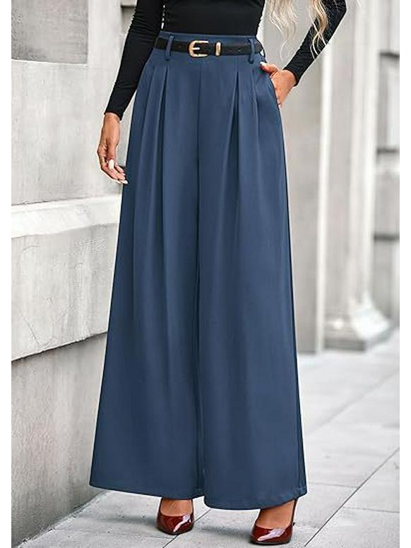 European Casual High-Waisted Wide-Leg Trousers for Women, Slimming and Versatile.