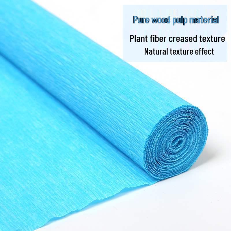 Multicolored Creased Handmade Stretchable Paper for DIY Floral Crafts and Kindergarten Projects