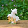 Creative Resin Leisurely Lamb Farm Statue,Sheep Statue,Lamb Figurine Cute Outdoor Decoration Animals Sculpture  for Yard Patio Landscaping Decor