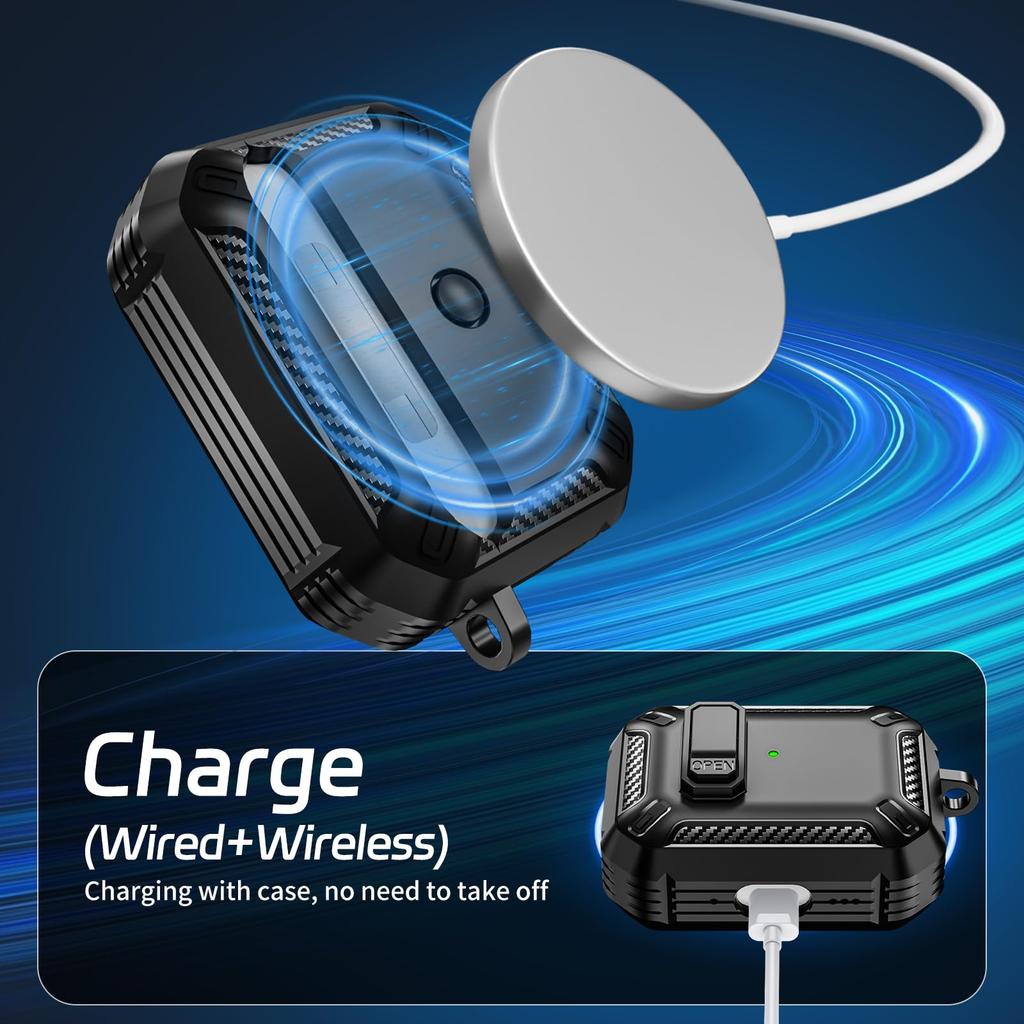 for AirPods Pro 3 Case Secure Lock Case Cover with Lanyard&Keychain Powerful Drop Protection For Airpods Pro 3rd Generation Case