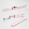 Swatch x Omega compatible rubber strap with type D-buckle, double-line (white/red line)