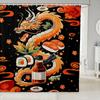 Kids Cute Corgi Shower Curtain Cherry Blossoms Bath Curtain Boys Girls Kawaii Dog Animal Pattern Sakura Flower Bathroom Shower