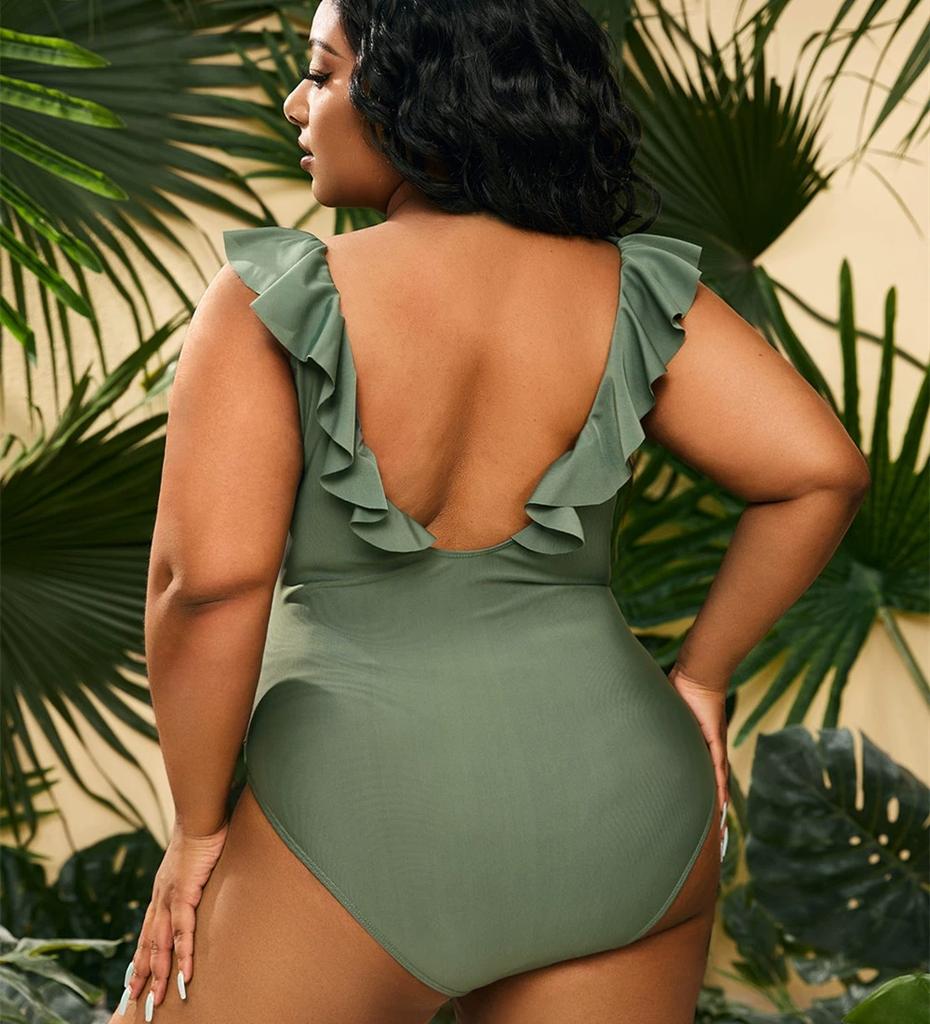 Plus Size One-piece Conservative Ladies Swimsuit Plus Size Bikini Beach Swimsuit