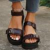 Fashion Women's Sandals 2025 New Platform Sandal Peep Toe Metal Buckle Stitch Roman Sandal Large Size Trend Casual Sport Women's Sandals