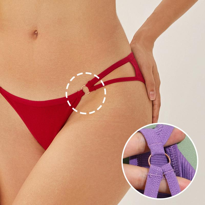 4Pcs Cotton Striped Underwear Women's Double Belt Panties Sexy Low Waist Solid Briefs Female Breathable Comfort Lingerie