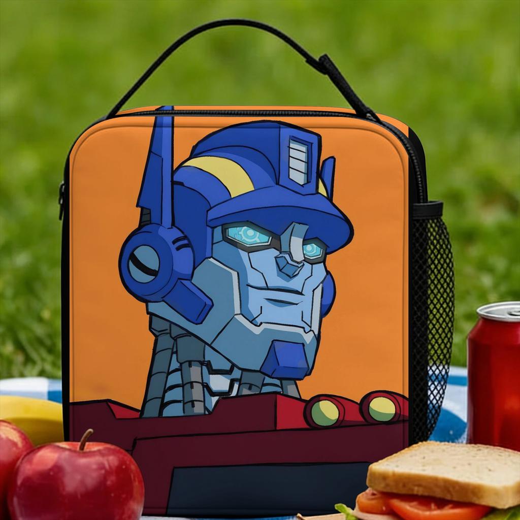 Transformered Cartoon Lunch Bag Fashion Lunch Box For Women Travel Portable Insulated Cooler Bag Oxford Print Tote Food Bags
