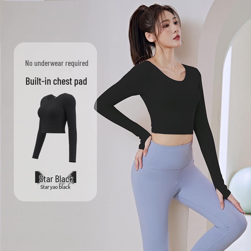 

Женский бесшовный спортивный бюстгальтер Juyi Hall и топ для йоги с длинным рукавом и высокой талией L