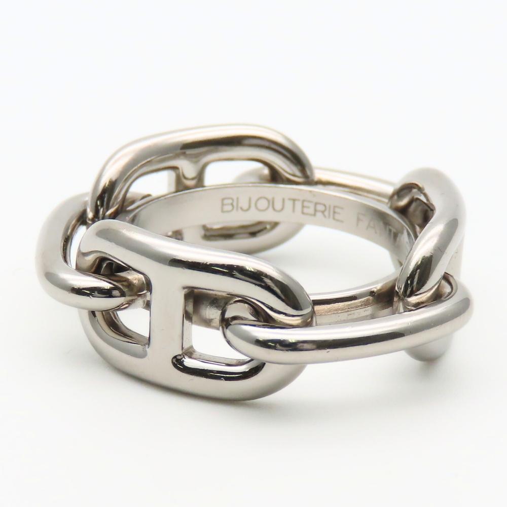 Gebrauchter HERMES Schalring ChÃ©ne Dunkel BIJOUTERIE FANTAISIE Metall 10,9g Versilbert