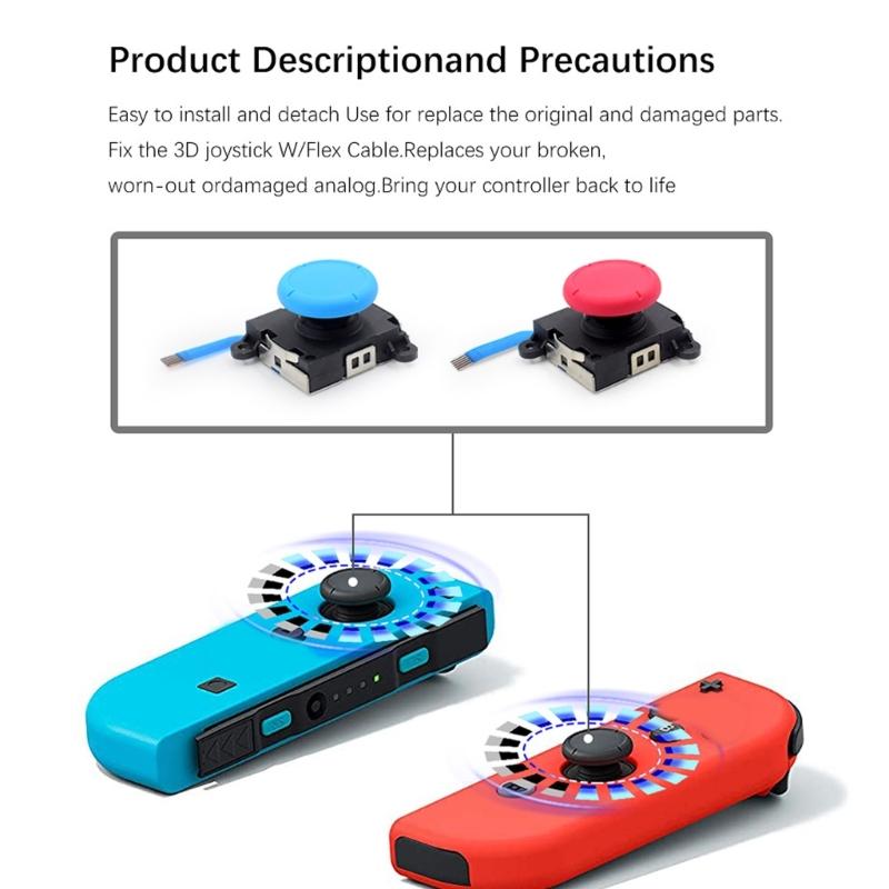 Analog Joysticks Repair Kit for NS Handheld Game Console Fixes Stick Drift, Broken, and Loose Joysticks