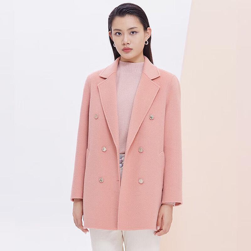 JESSIE Women's Wool Blend Double-Breasted Suit Collar Coat