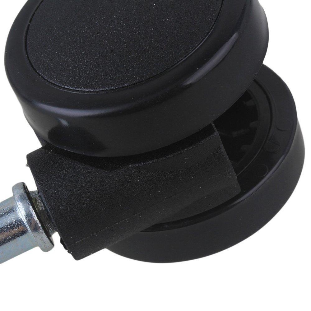 Ruote Girevoli in Metallo PU da 2" per Sedia da Ufficio Ruote per Mobili Gambo con Anello di Presa con Freno per Divano Letto Scaffale Portaoggetti 5 Pezzi