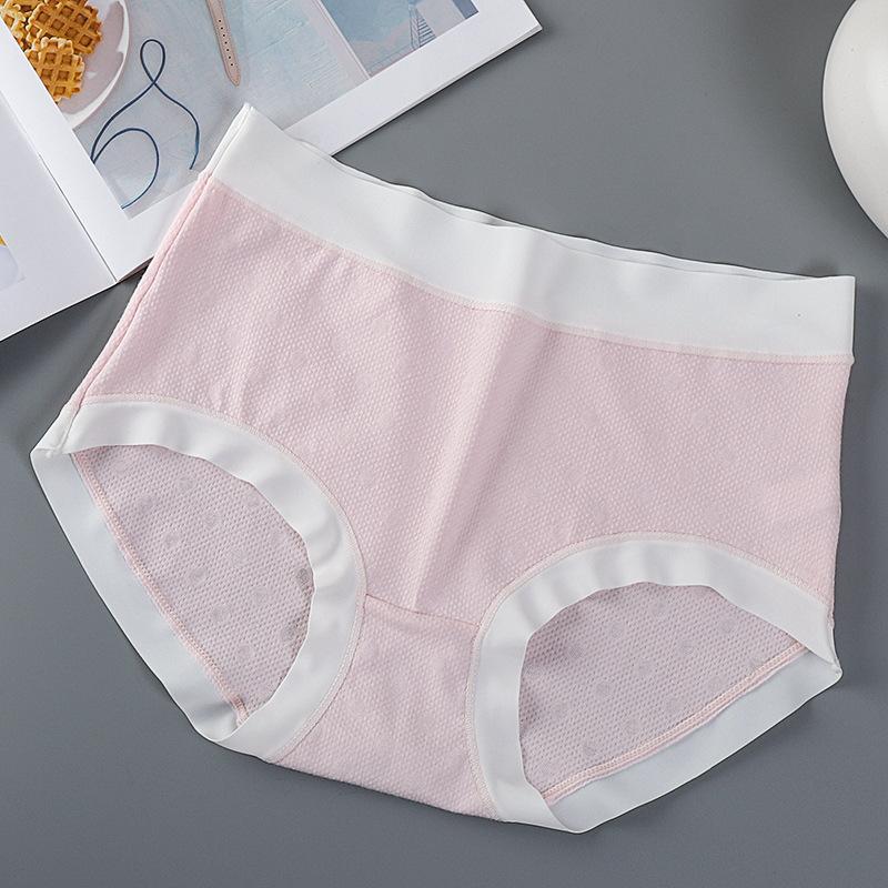 

Цельные трусы средней талии, женские трусы из чистого хлопка больших размеров с подтяжкой живота и бедер, дышащие, сексуальные, треугольные трусики M розовый