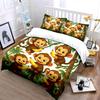 Cute Monkeys with Bananas Pattern Bedding Duvet Cover Set  (1*Duvet Cover 2*Pillowcases, without duvet insert)