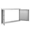 BBQ Access Door, 863x482 Mm Double Outdoor Kitchen Door, Stainless Steel Flush Mount Door, Wall Vertical Door with Handles, for BBQ Island, Grilling