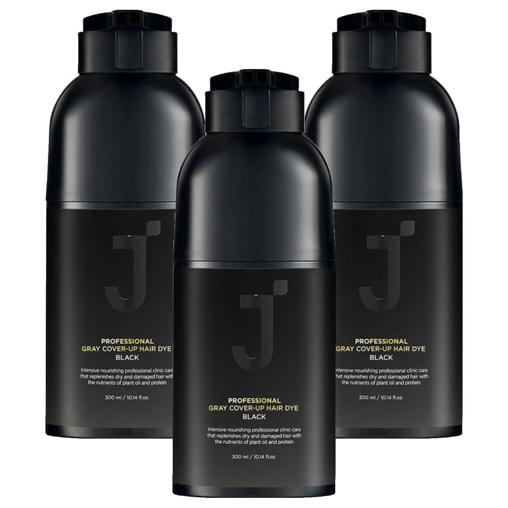 J.Forest Professional Cover-Up Gray Hair Dye 300ml Black 3 Pcs
