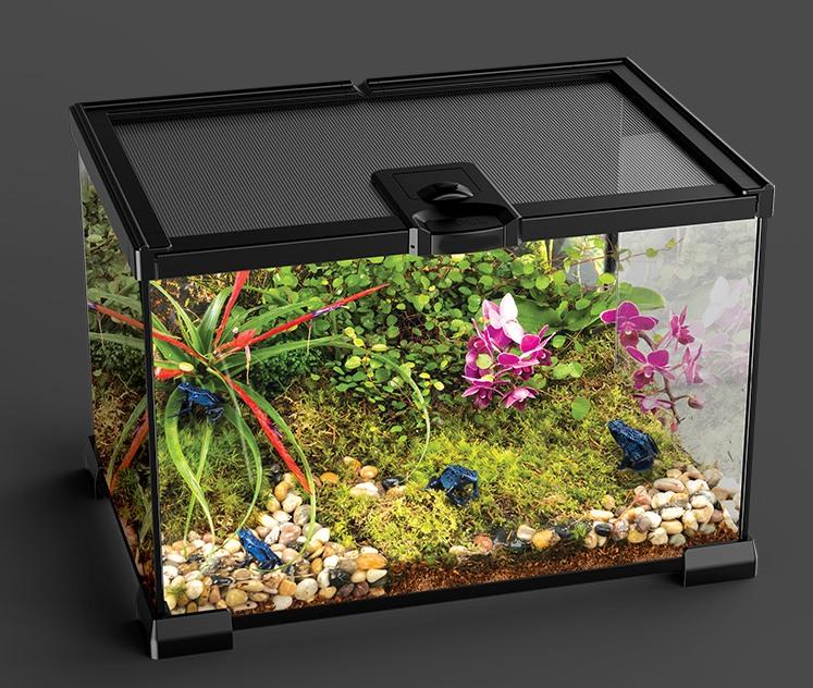Reptile Breeding Box Crested Gecko Lizard Horned Frog Hermit Crab Spider Glass Ecological Tank