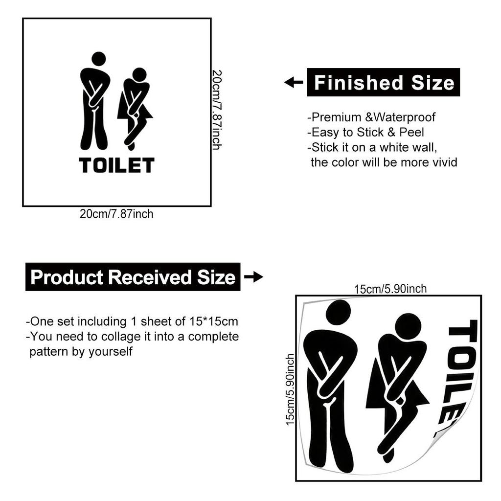Toilet Door Decorative Sign: Cross-Border Bathroom Reminder Wall Sticker