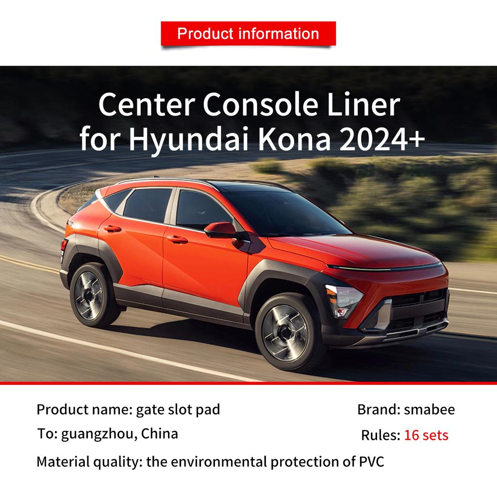 Left Deive for Hyundai Kona 2025-2025 Car Gate Slot Mat Interior Accessories Non-Slip Mats Cup Holders Protective Pads