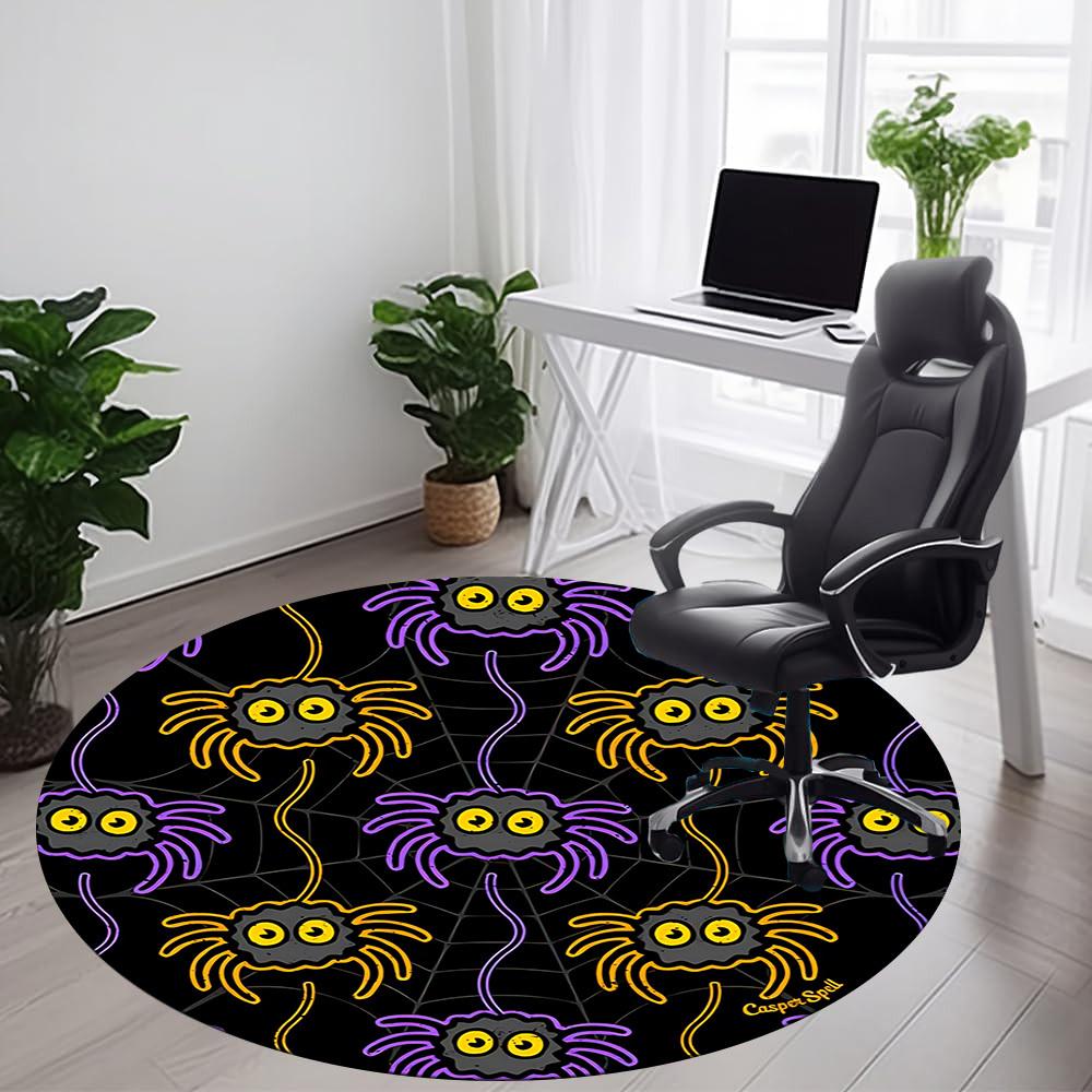 1pc Spider Web Office Round Area Rug,  Mat Suitable ForOffice, Under Office Chairs Bedroom Living Room Home Decor, Room Deco