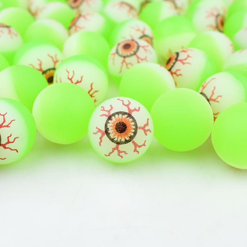 50Pcs Luminous Fake Eyeballs Halloween Eyeball Glow In The Dark Bouncy Ball Decoration Haunted House Home Bar Horror Props