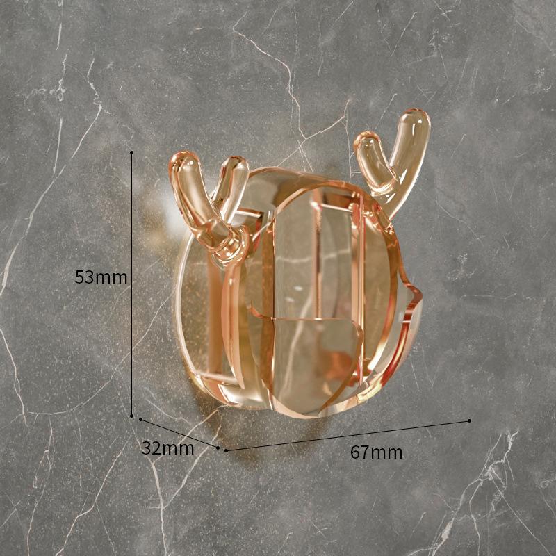 

No Punching Toothbrush Holder Deer Horn Shape Self-Adhesive Shaver Storage Rack Plastic Bathroom Hanging Bracket шампанского