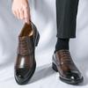 Mode Neue Braune Derby Schuhe für Herren Schwarz Business Runde Zehenpartie Schnürschuhe Unifarben Herren Kleiderschuhe Größe 38-46