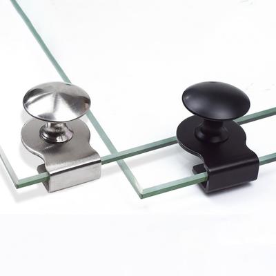 2PCS New Metal Glass Door Handle Knob No Drilling Cabinet Drawer Pull Hardware Replacement Door Clips Glass Door