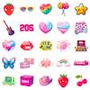 50 Pink Cute Style Macaron Color Graffiti Stickers Y2K Millennium Style Decorative Luggage Water Cup