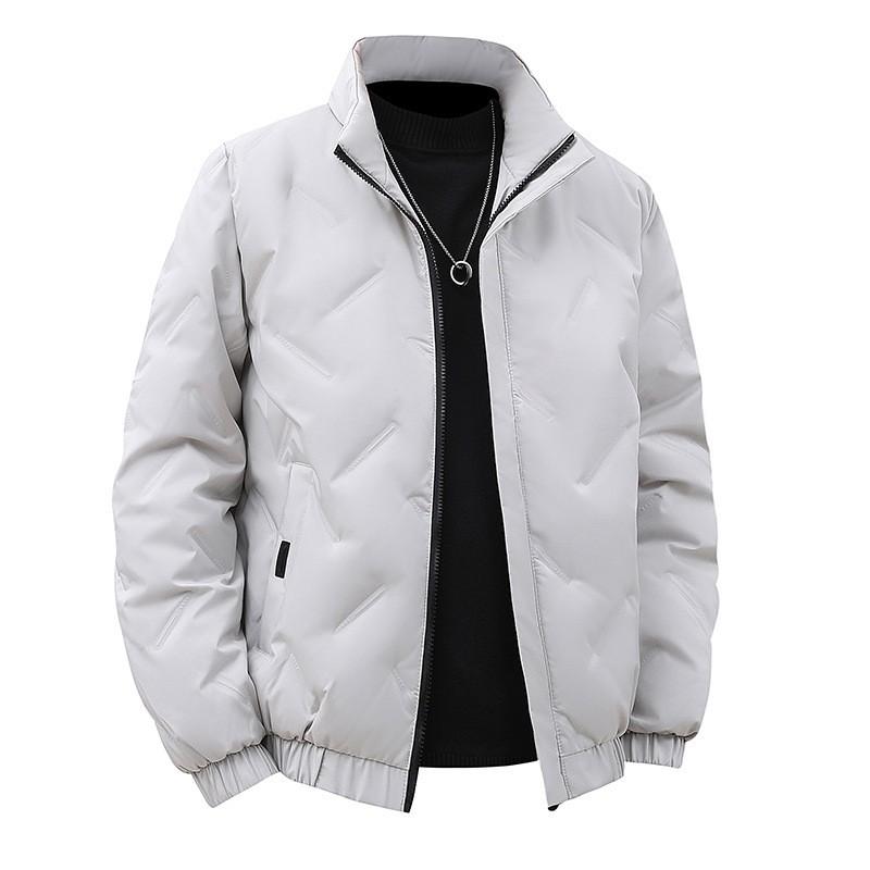 Mens Winter Stand Collar Lightweight Down Jacket 550 Fill Power White Duck Warm Casual Outerwear