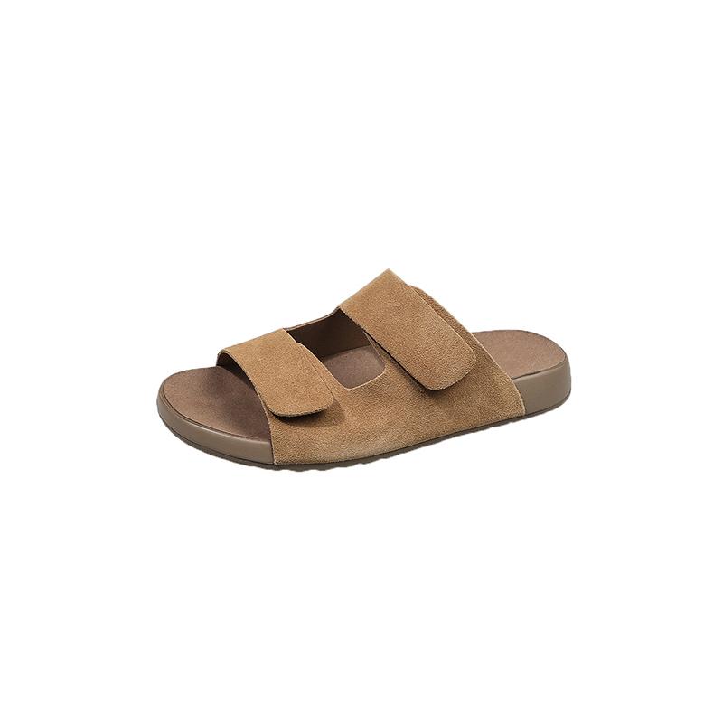 Women Clogs Sandals New Cork Clogs Slippers Women Outdoor Beach Summer Flat Sandals With Double Buckle Non-slip Slippers