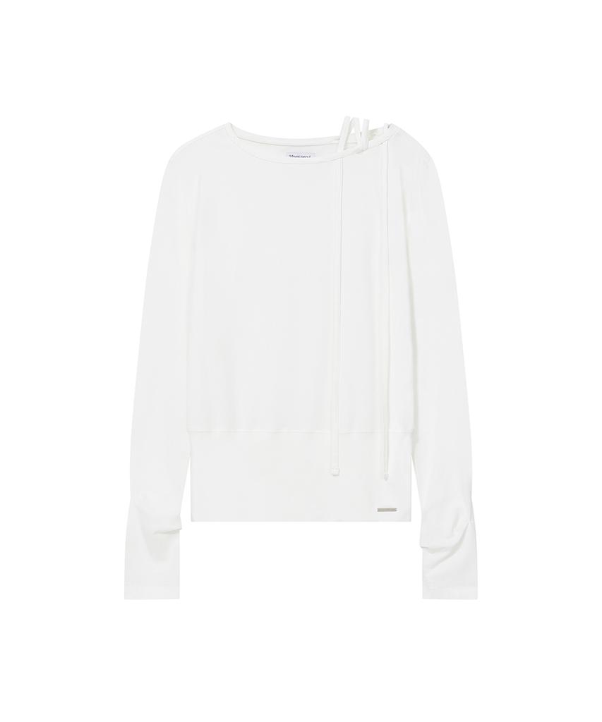 MISEKI SEOUL Boat Neck String Long Sleeve White