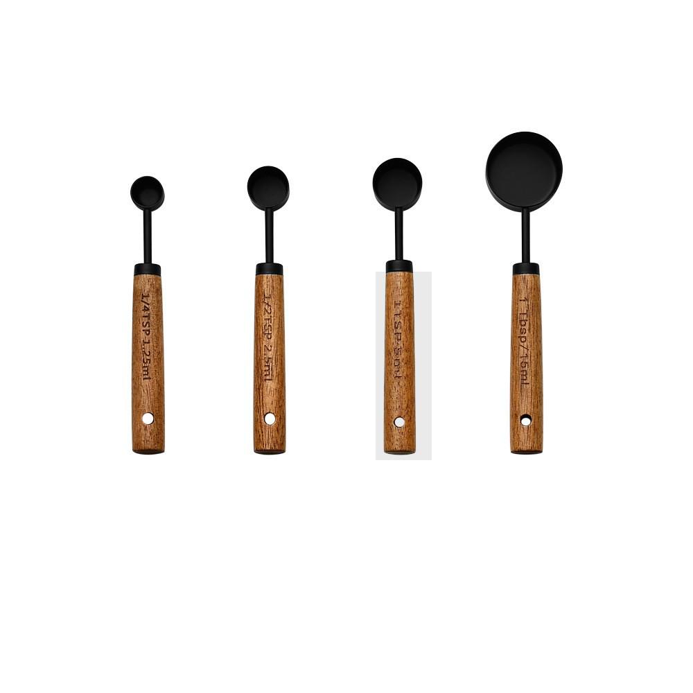 Gold-Plated Stainless Steel 8-Piece Measuring Cup and Spoon Set with Scales for Baking.