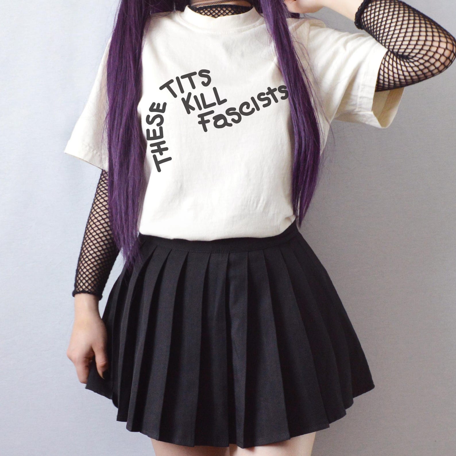 These Tits Kill Fascists Shirt, Protest Tee, Anti-Fascist Graphic Shirt, Activist Gift, Feminist Humor S