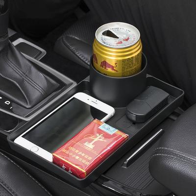 Porta-Copos de Carro Multifuncional com Prato de Comida - Armazenamento à Prova de Derramamento para Conveniência Organizada Acessório Universal para Interior de Carro