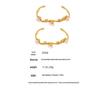 18K Gold-Plated Stainless Steel Zirconia Flower C-Shaped Open Bangle
