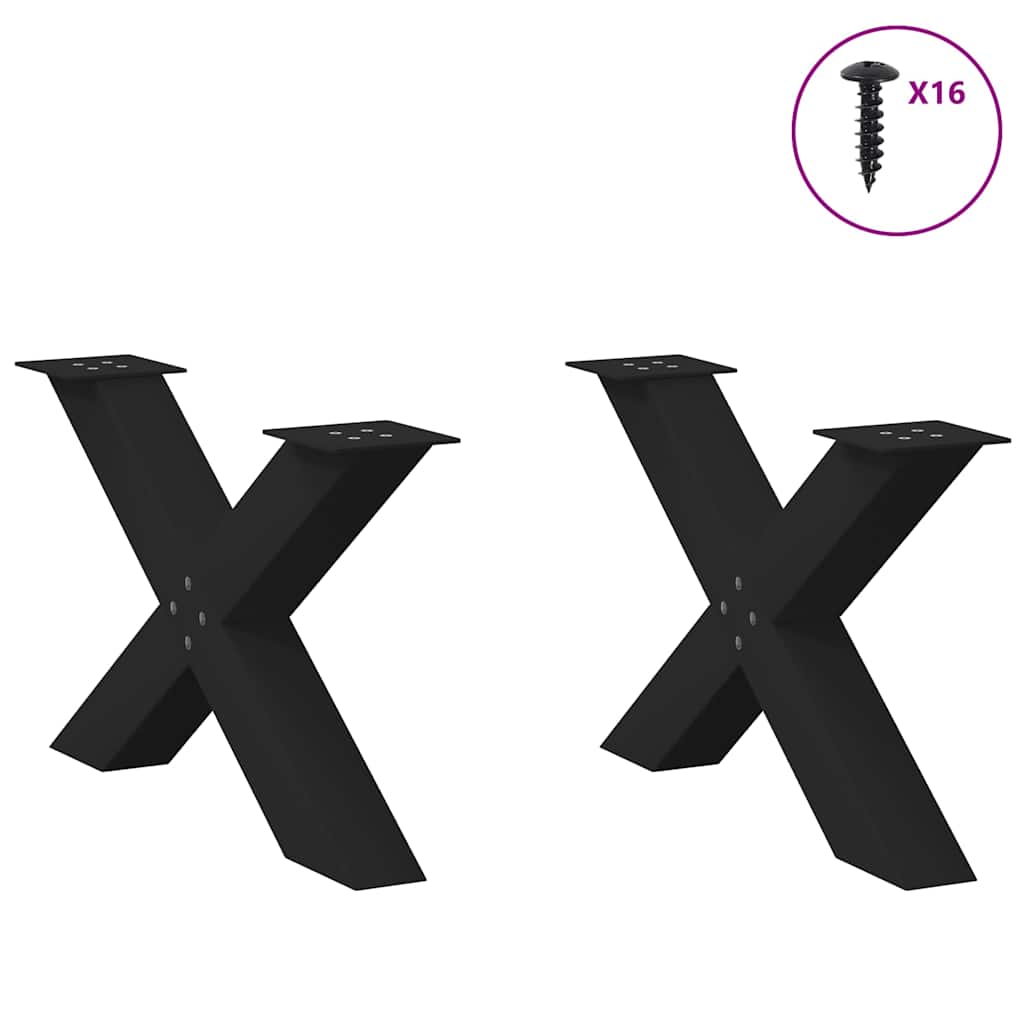 Vidaxl Nogi Do Stolika Kawowego W Kształcie Litery X 2 Szt Czarne Stal