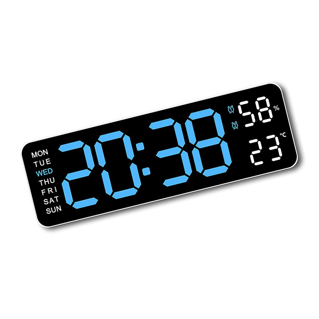 Multifunctional Electronic LED Table Clock with Time Week Temperature Display 2 Alarms 12/24 Hour Format Snooze Function