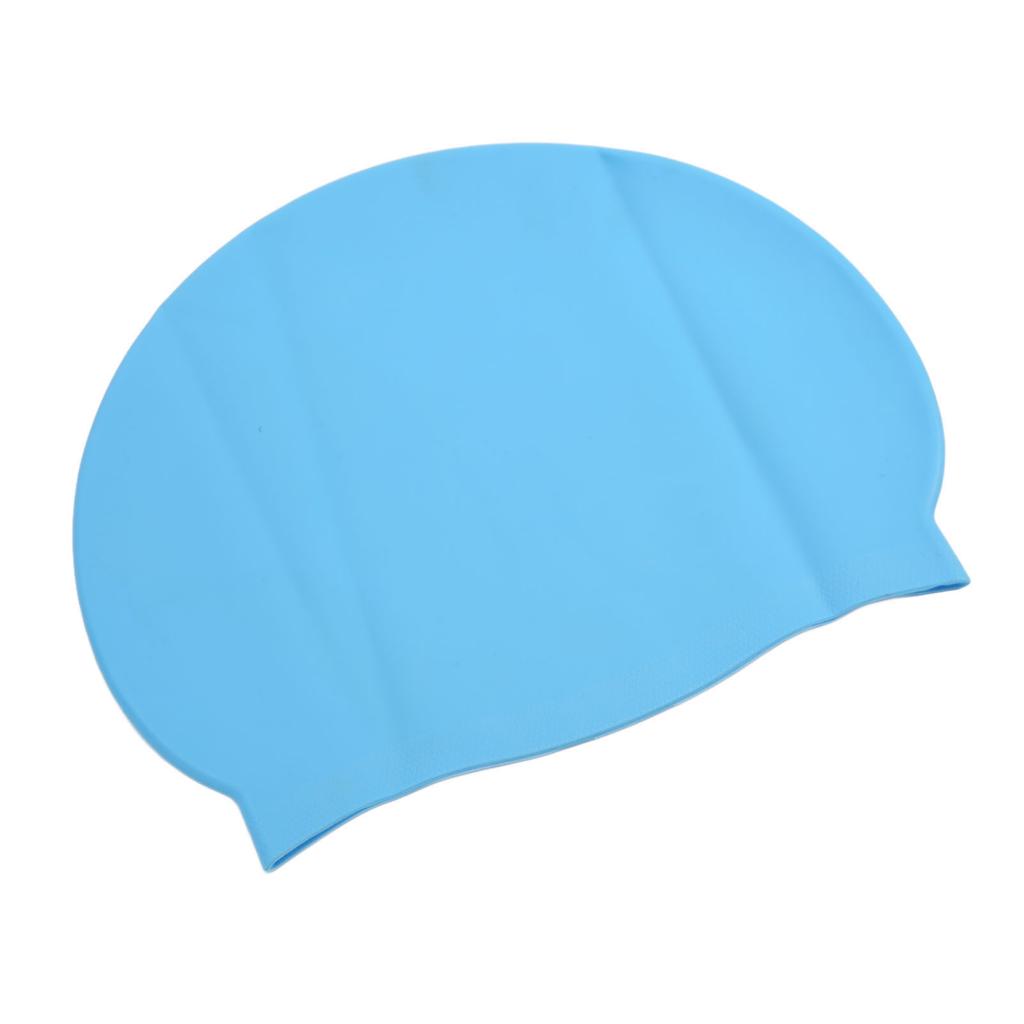 Cartoon Animal Kids Silicone Swimming Cap 3D Ear Protection Swim Cap for Short Long Hair Boys GirlsBlue Dinosaur