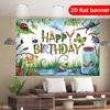 2D Flachbanner Polyester Cartoon Insektenmuster Partybanner Geburtstagsfeier Dekoration Hintergrundtuch