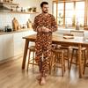 Men's Halloween Print Pajama Set Loose Fit Casual Fashion Sleepwear for Nighttime