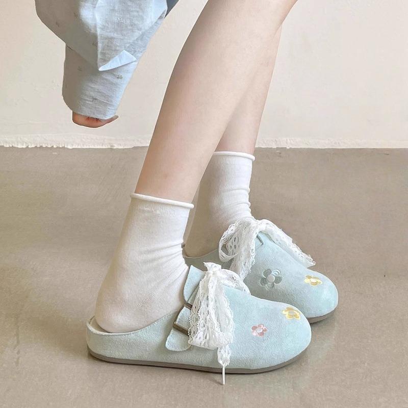 Cute you half-pedal slippers women wear white shoes niche board shoes summer women
