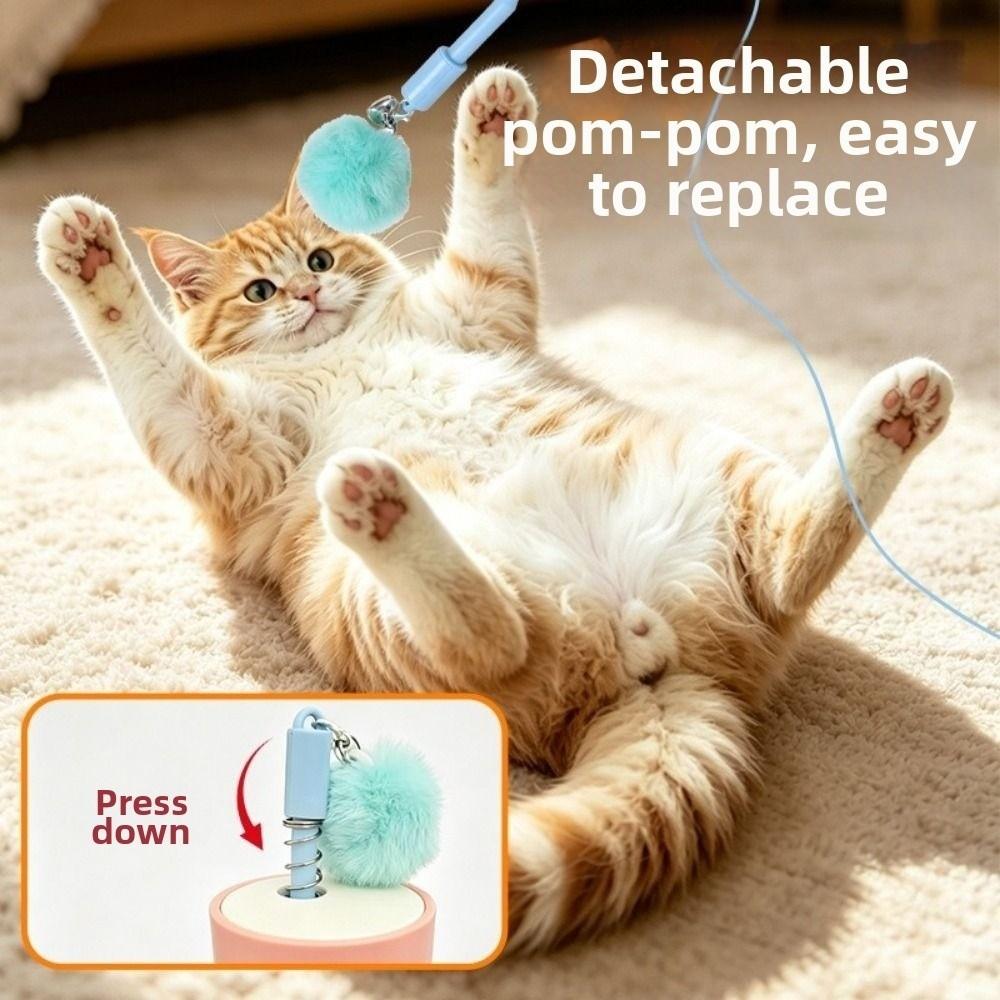 Creative Interactive Cat Wand USB Retractable Cat Teaser Launcher Toy Teasing Stick Cat Exercise