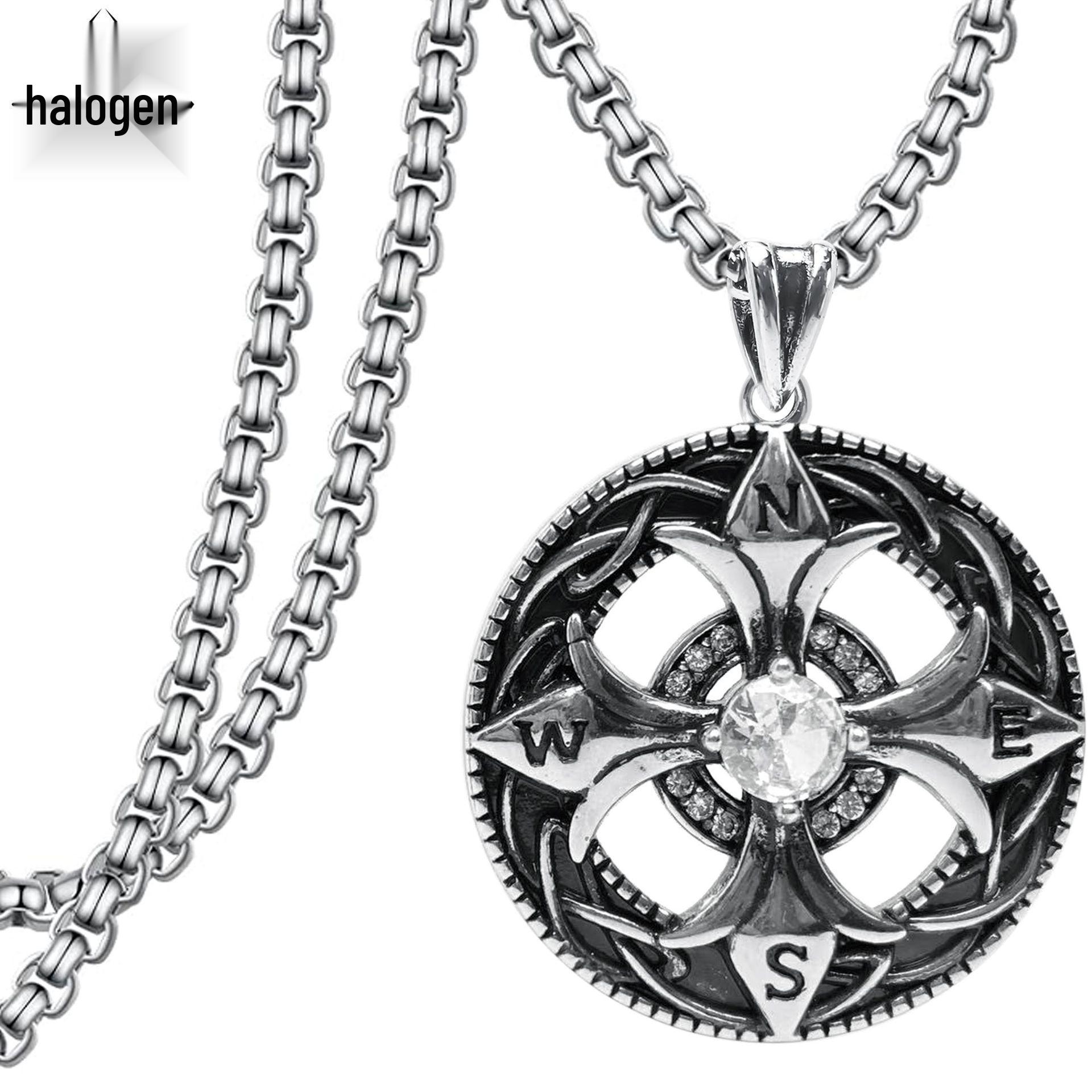 

TK Compass Pendant: Punk Gothic Dark Style Hip-hop Necklace with Curious Design