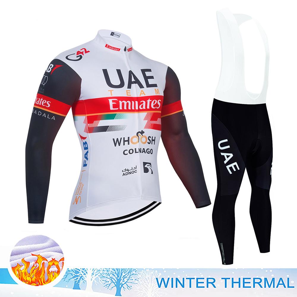 2026 UAE Cycling Clothing Man Winter Thermal Fleece Cycling Jersey Man Men's Bicycles Road Bike Jerseys Cycle Jersey Set Sport Suit