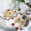 Gold Color Wedding Jewelry Brooch Earring Sets For Women Pins Bijoux Gift