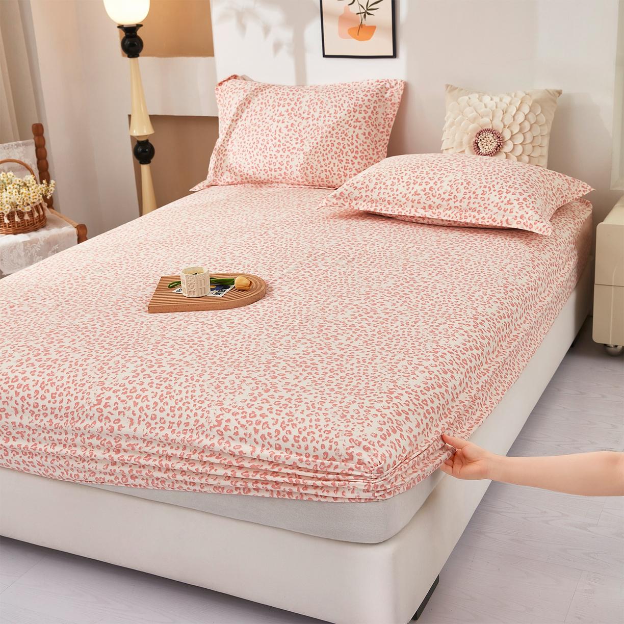 

1pc KNITED Double Layer COTTN FIBER Fitted Sheet without Pillowcase or Insert Comfortable designed for Bedroom Hotel All Seasons 90X200CM