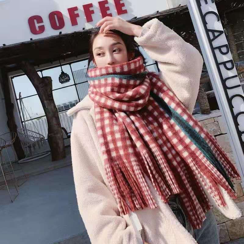 Scarf for Women Plaid Scarves Winter Warm Oversized Pashmina Tartan Scarves
